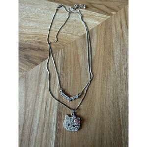 Hello Kitty Rhinestone Double Necklace Bundle